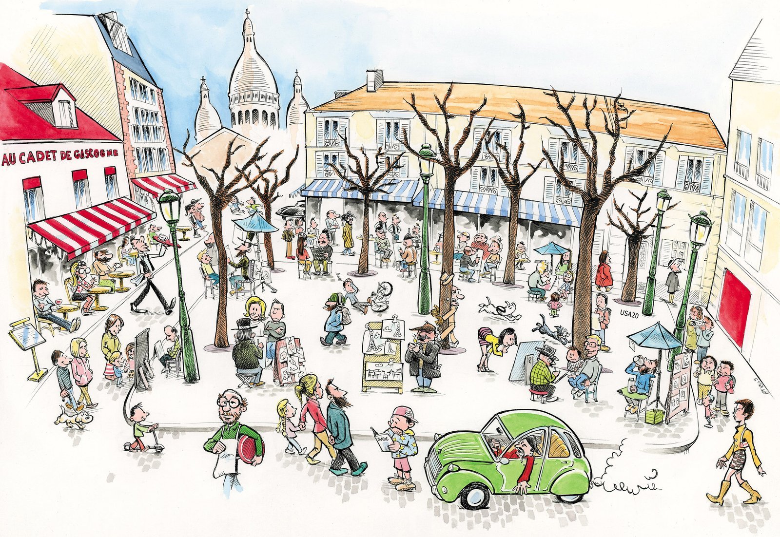 Encuentra el código promocional en esta caricatura de Montmartre