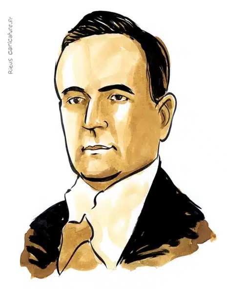 Retrato histórico en acuarela sepia de Getúlio Vargas — Presidente — 1882–1954 · Sébastien Rieu