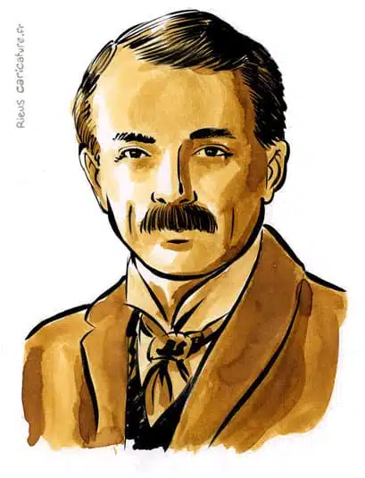 Retrato histórico en acuarela sepia de Lloyd George — Premier ministre — 1863–1945 · Sébastien Rieu