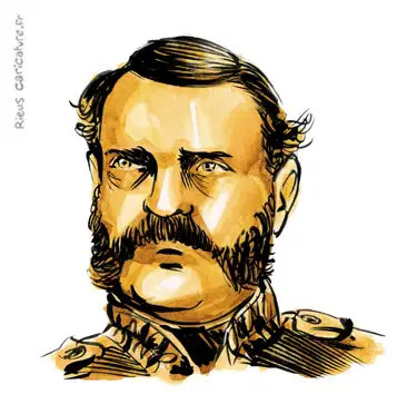 Retrato en acuarela sepia de Alejandro II — Zar de Rusia — 1818–1881 · Sébastien Rieu