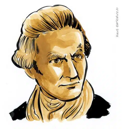 Retrato histórico en acuarela sepia de James Cook — Navigateur — 1728–1779 · Sébastien Rieu