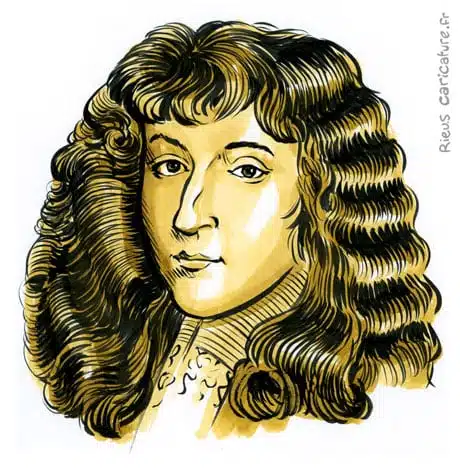Retrato histórico en acuarela sepia de Luis XIV — Roi Soleil — 1638–1715 · Sébastien Rieu