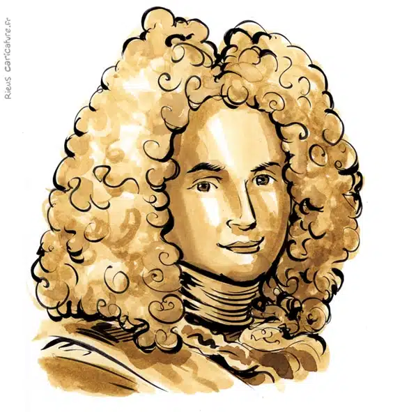 Retrato histórico en acuarela sepia de Filipo II de Macedonia — Rey — 382–336 av. J.-C. · Sébastien Rieu