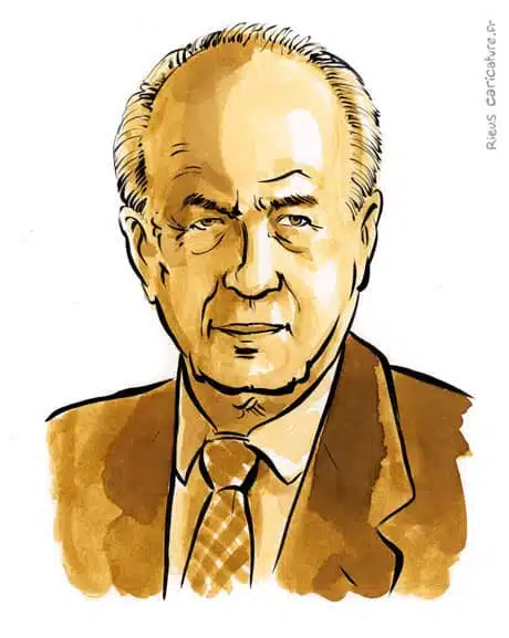 Retrato histórico en acuarela sepia de Yitzhak Rabin — Primer ministro — 1922–1995 · Sébastien Rieu