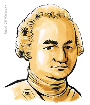 Retrato en acuarela sepia de Robert Clive — Fundador de la India británica — 1725–1774 · Sébastien Rieu