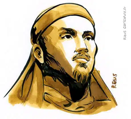 Retrato histórico en acuarela sepia de Hong Xiuquan — Líder rebelde Taiping — 1814–1864 · Sébastien Rieu